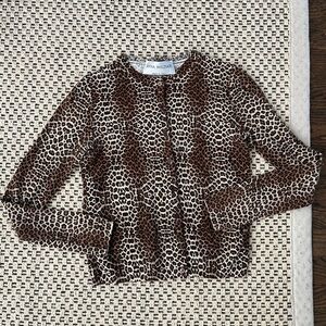 Anna Molinari Brown Leopard Print Cardigan